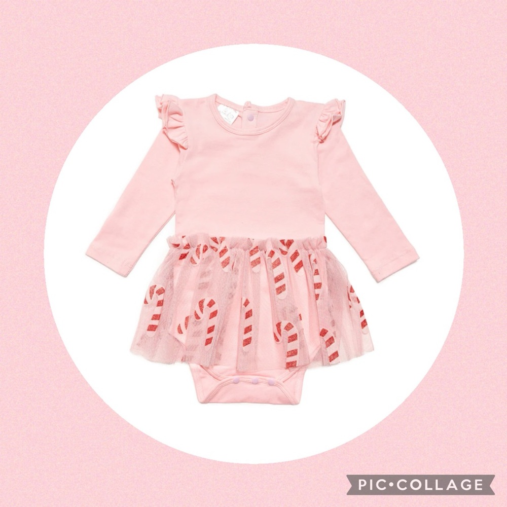 NWT Candy cane tutu bodysuit